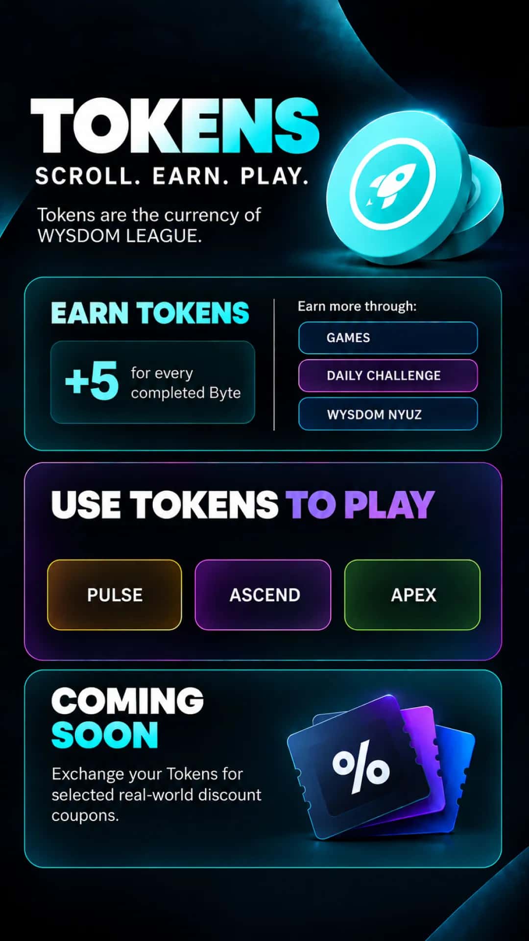 Collect Tokens app screen